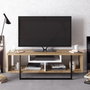 Hanah Home Asal (120) Soporte para TV Blanco, Negro y Roble